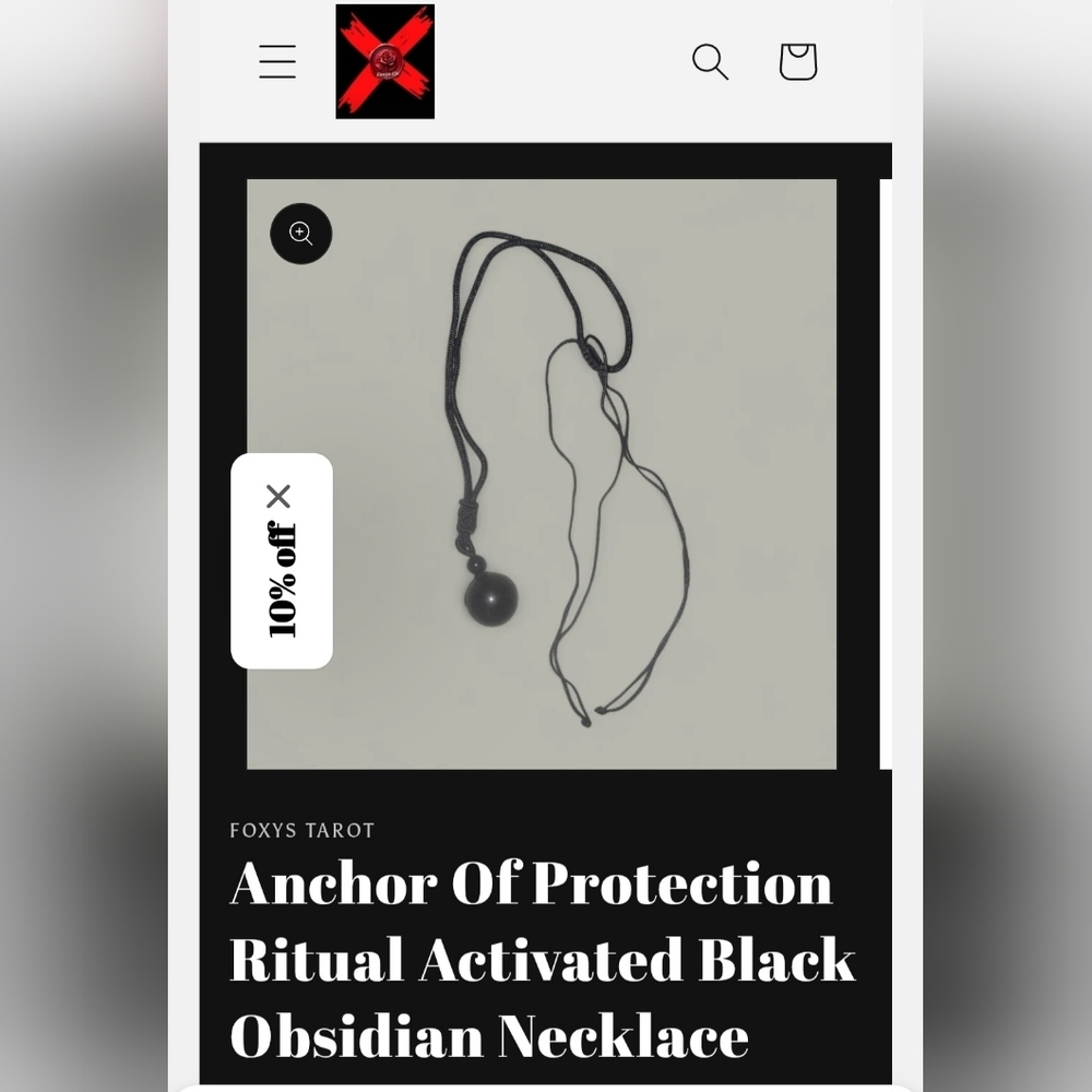 Anchor Of Protection / Black Obsidian Ritual Necklace